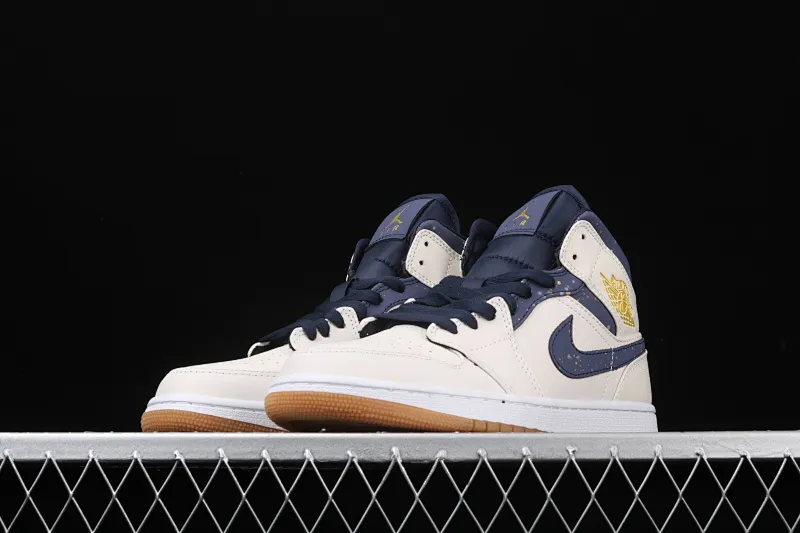 All categories Air Jordan Jordan series basketball shoes Air Jordan 1 Mid Air Jordan 1 Mid AJ1 Joe 1 mid-top raw rubber beige basketball shoes AH6342-104